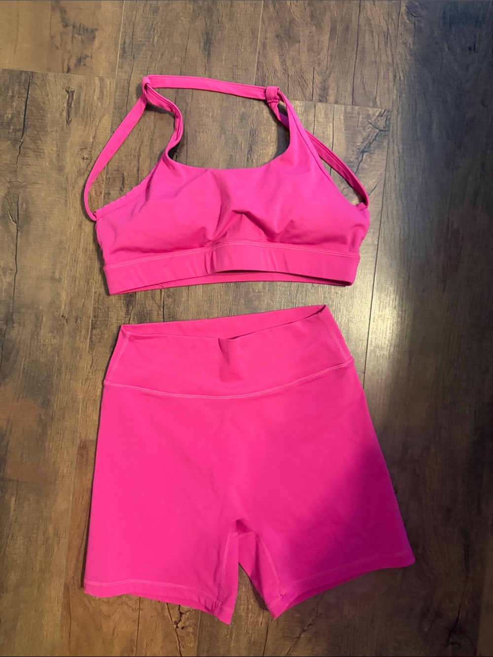 Women's High-Waist Bike Shorts — Bright Pink Performance Fit